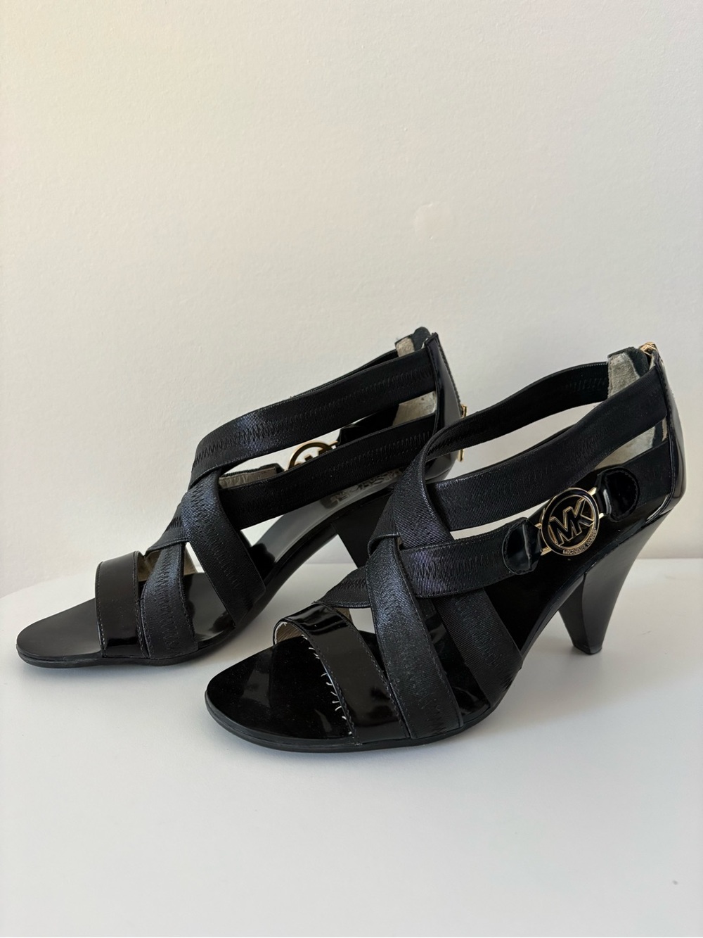 Michael Kors Black Strappy Wedge Sandals